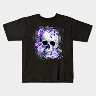 Sage Tribe Skull With roses Kids T-Shirt